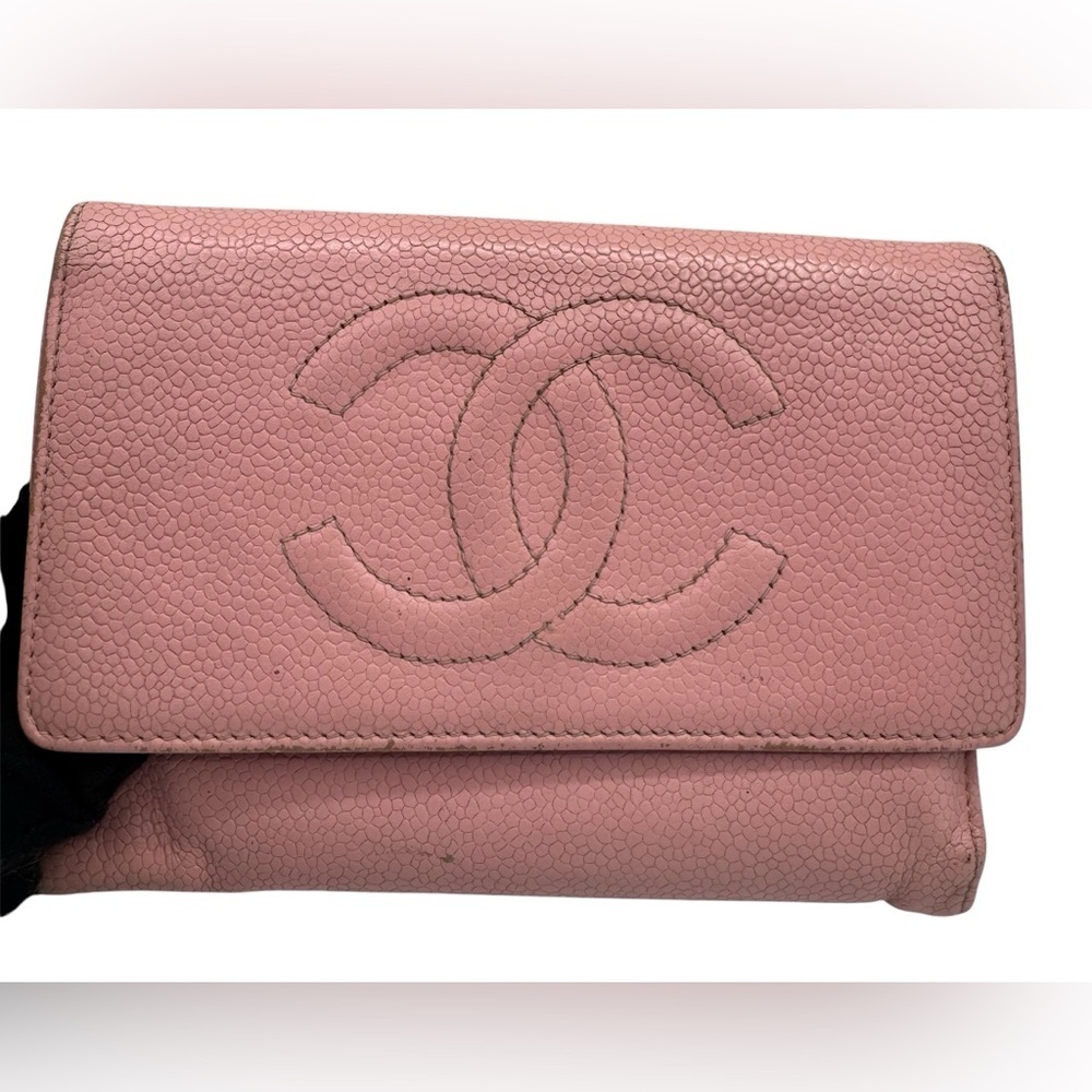 Chanel Pink Caviar Leather Wallet - 100% Authentic